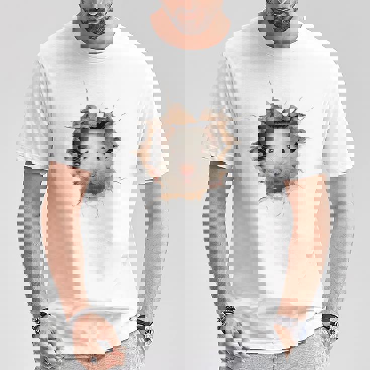 ハムスター アニマルプリント グラフィック ポートレート 顔 ハムスター Tシャツ 面白い贈り物