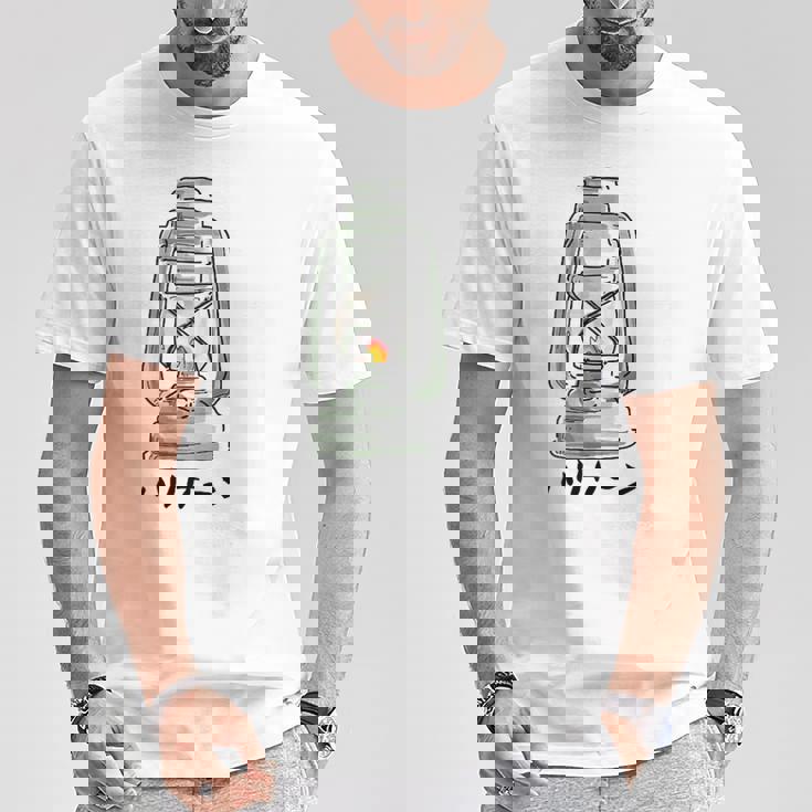 ハリケーンランタンtシャツ白 Tシャツ 面白い贈り物