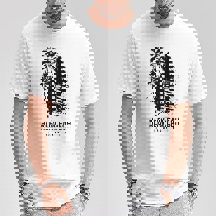ハレイワ ビーチ ハワイ サーフィン ビンテージ サーフィン サーファー Tシャツ 面白い贈り物