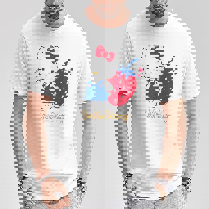 ハローキティ いちご ライトカラー Tシャツ 面白い贈り物