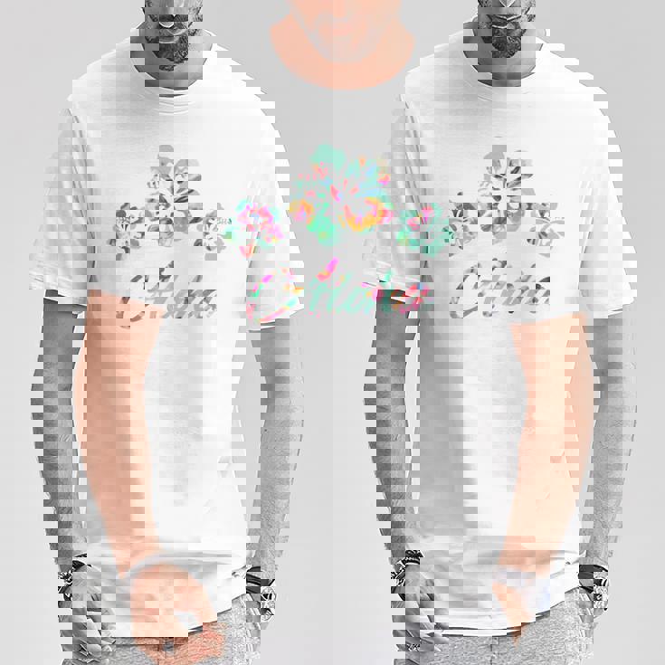 ハワイ アロハ ハワイアン ハイビスカス フラワー ハワイ サーファー 長袖tシャツ Tシャツ 面白い贈り物