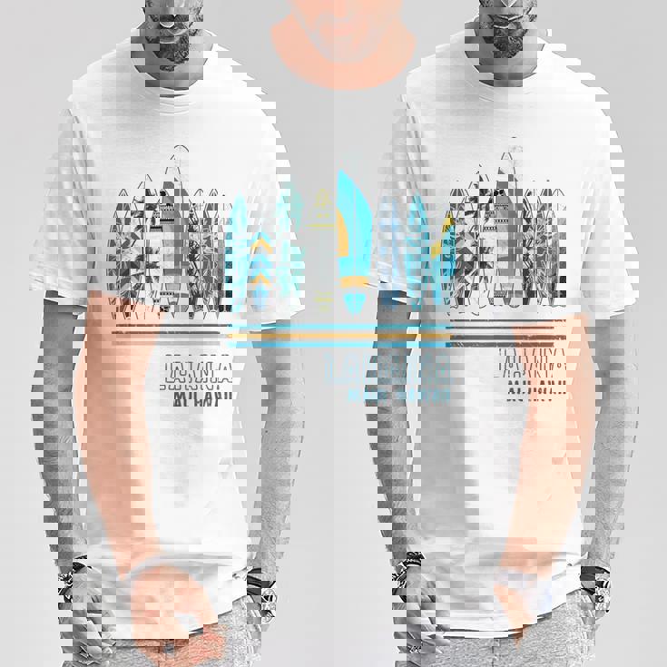 ハワイ ラハイナ マウイ サーフィン ハワイアン Tシャツ 面白い贈り物