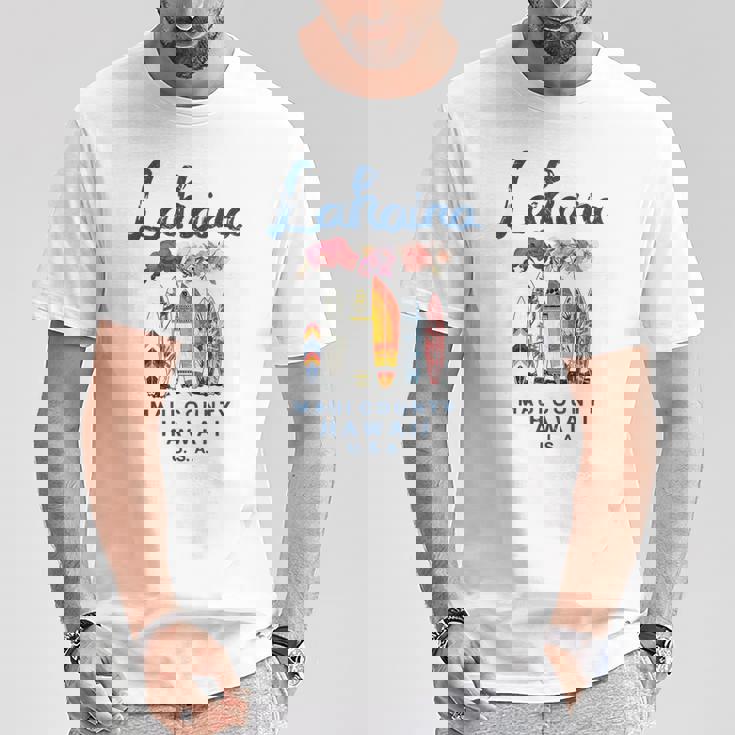 ハワイ ラハイナ マウイ ヴィンテージ サーフィン ハワイアン Tシャツ 面白い贈り物