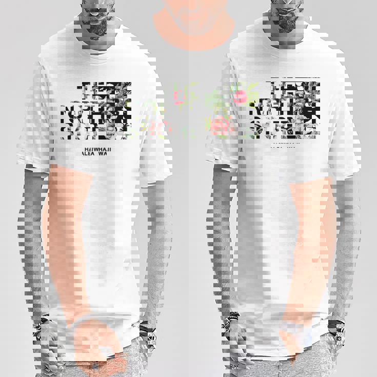 ハワイ ヴィンテージスタイル ノースショア ハレイワ ヤシの木 Tシャツ 面白い贈り物