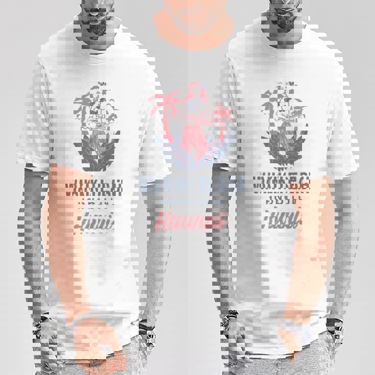 ハワイホノルルのワイキキビーチ Tシャツ 面白い贈り物