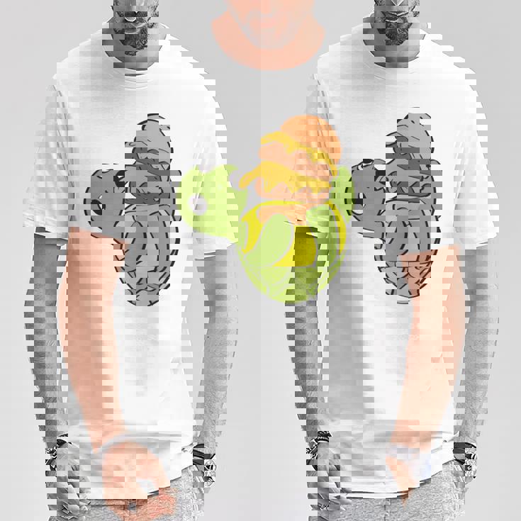 ハンバーガーを食べるかわいいカメ 面白いハンバーガー 長袖tシャツ Tシャツ 面白い贈り物