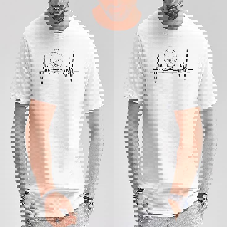 ハートビート ドッグ デザイン ビションフリーゼ Tシャツ 面白い贈り物