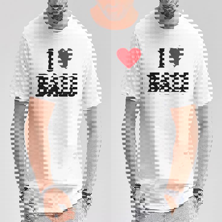 バケーションアイランドハート-ファニーアイラブバリ Tシャツ 面白い贈り物