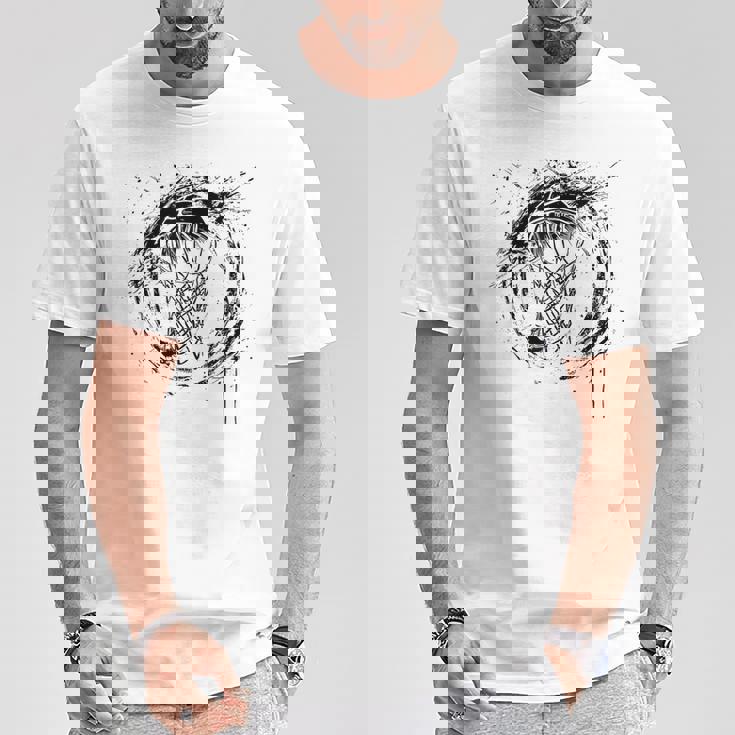 バスケットボールフープグラフィティレジャースポーツ Tシャツ 面白い贈り物