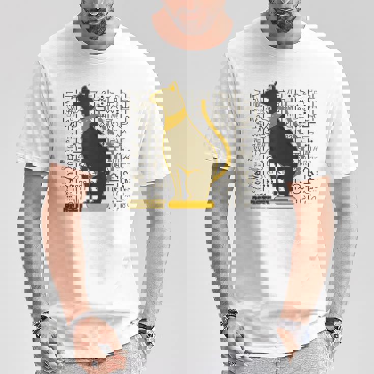 バステット 古代エジプトの猫 神 ヒエログリフ グラフィックアート愛好家 Tシャツ 面白い贈り物