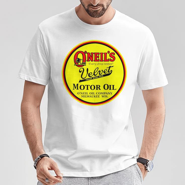バックプリントのみ レトロ ヴィンテージ ガソリンスタンド オニールのモーターオイル Tシャツ 面白い贈り物