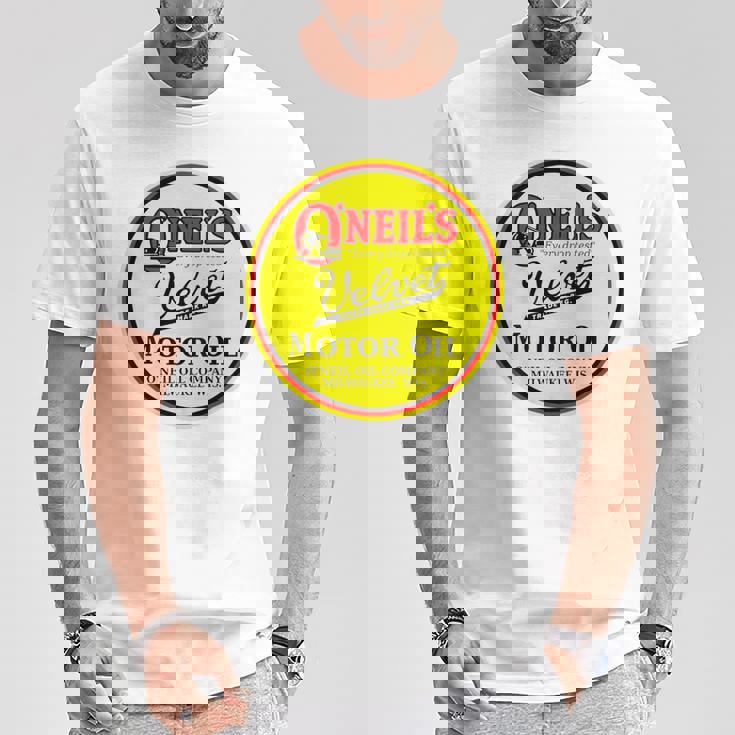 バックプリントのみ レトロ ヴィンテージ ガソリンスタンド オニールのモーターオイル Tシャツ 面白い贈り物