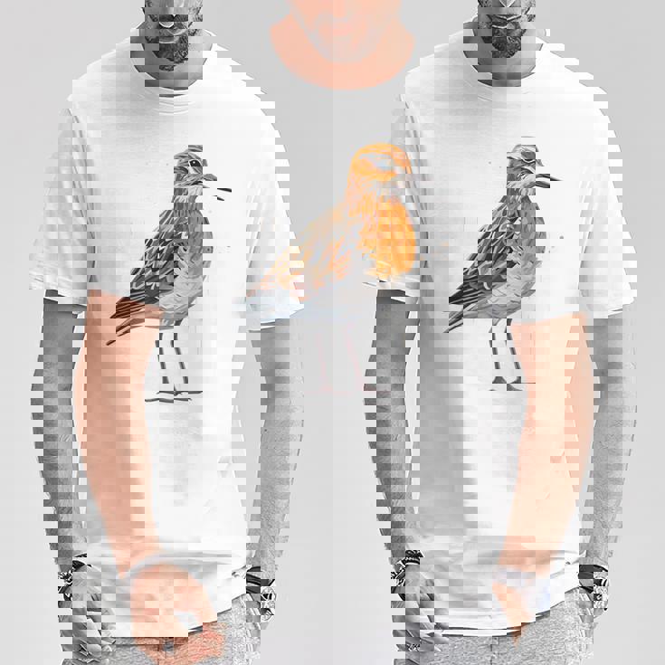 バフブレストのサンドパイパー幾何学模様のパッテンアート、かわいい鳥好き。 Tシャツ 面白い贈り物