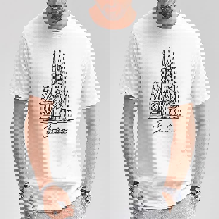 バルセロナ サグラダ ファミリア スペイン お土産 Tシャツ 面白い贈り物