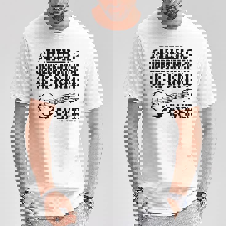 メンズ バンジョーじいさんバンジョーインストラクター Tシャツ 面白い贈り物