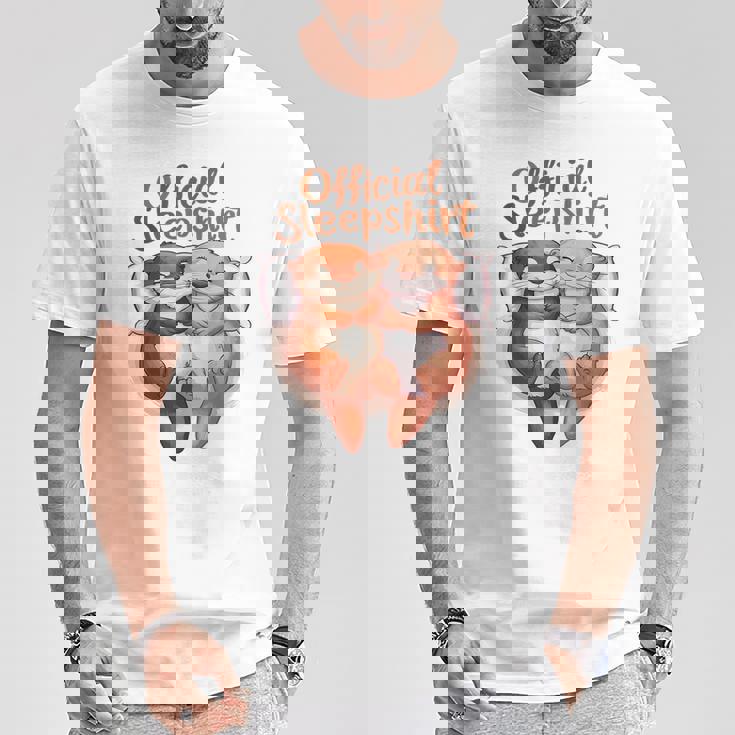 パジャマ バレンタイン カワウソ ラブ Tシャツ 面白い贈り物