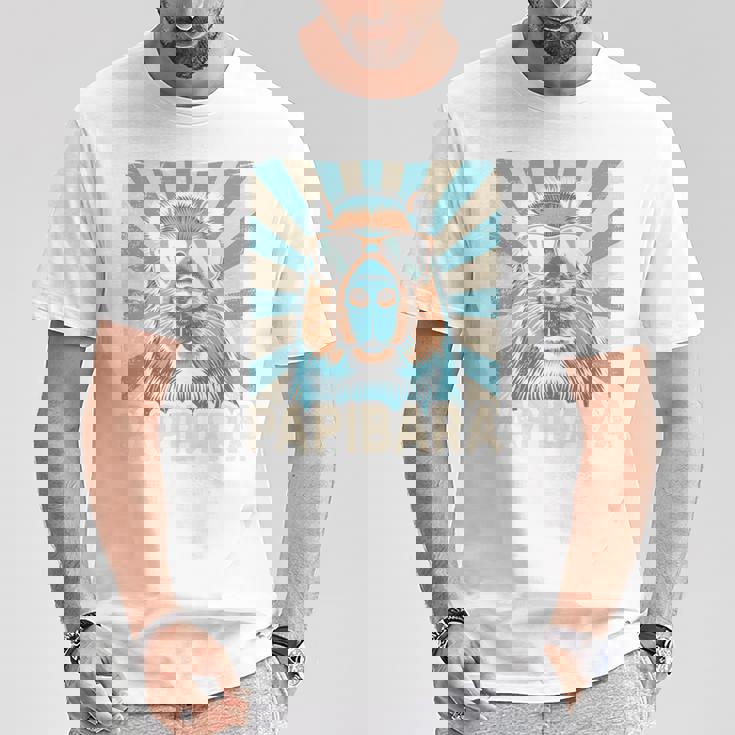 パピバラ おもしろカピバラ 最高のお父さん 父の日 カピバラ 長袖tシャツ Tシャツ 面白い贈り物