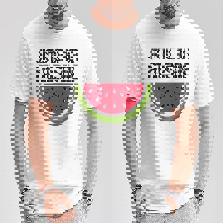 パレスチナの正義 スイカ 国旗 パレスチナ人 Tシャツ 面白い贈り物