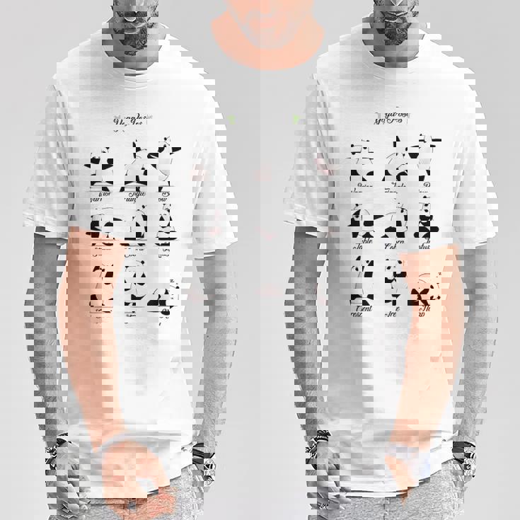 パンダヨガポーズ、パンダは異なるヨガポジションを作ります。 Tシャツ 面白い贈り物