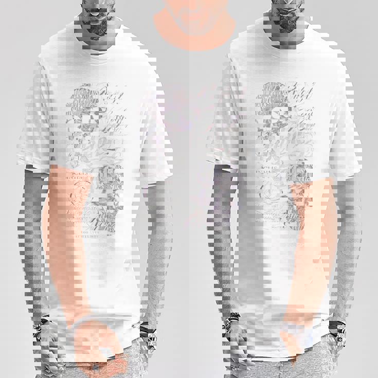 ヒップホップ アーバン ヴィンテージ エッジの効いた Y2k バックプリント ストリートウェア スカル 長袖tシャツ Tシャツ 面白い贈り物