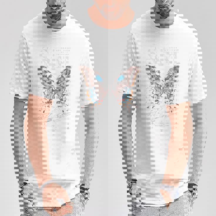 バックプリント ヒップホップ ストリートウェア レトロ Y2k Hip Hop ビンテージ モス バタフライ Tシャツ 面白い贈り物