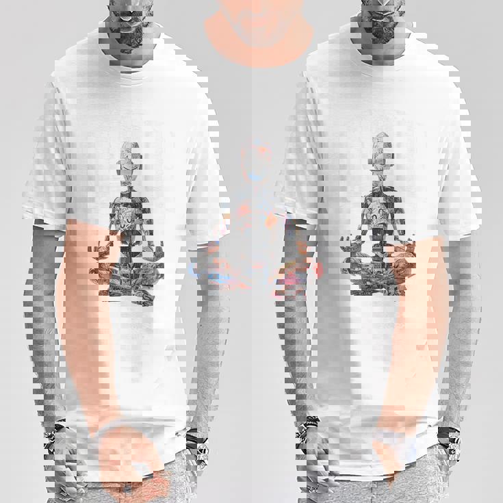 ヒップホップ ヴィンテージ エッジー アーバン Y2k Hip Hopバックプリント ストリートウェア ロボット Tシャツ 面白い贈り物