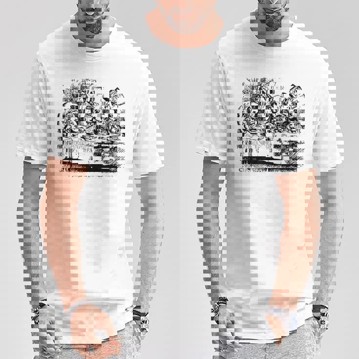 ビッグテキサス 不思議の国のアリス マッドハッターズ ティーパーティーtシャツ Tシャツ 面白い贈り物