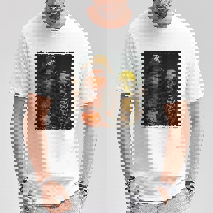 ビッグフットエイリアン 面白い ハロウィン トリック ドア カメラビュー Tシャツ 面白い贈り物