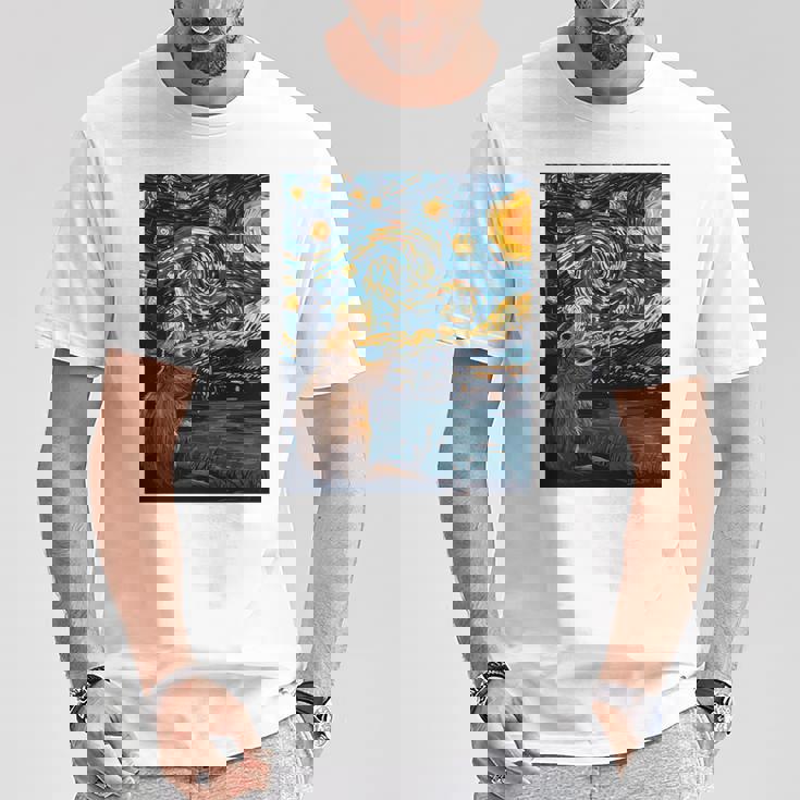ビーバースターリーナイトヴァンゴッホ 長袖tシャツ Tシャツ 面白い贈り物