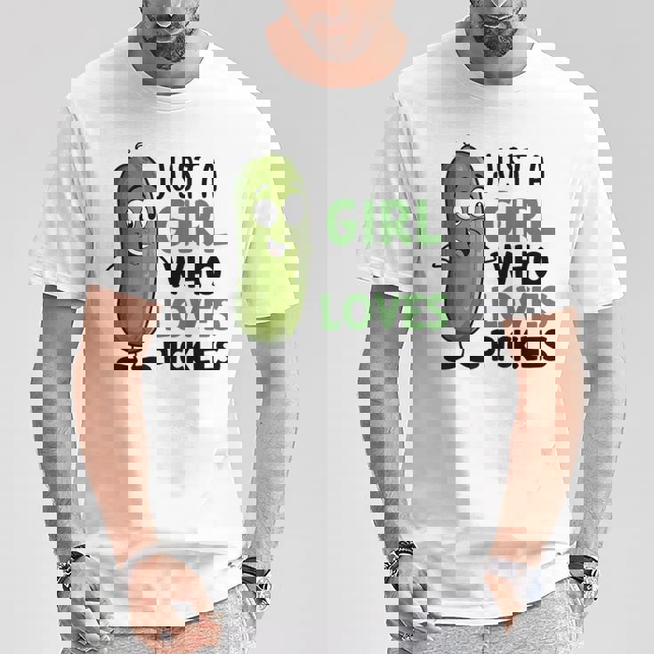 ピクルスが大好きな女の子だけ おかしなきゅうり Tシャツ 面白い贈り物