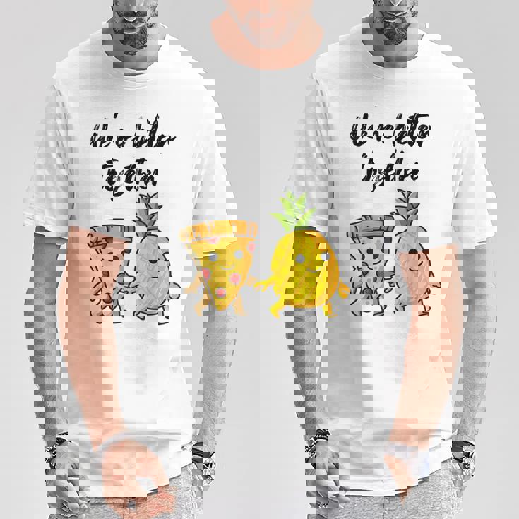 ピザハワイパイナップルピザイートピザ＆パイナップル Tシャツ 面白い贈り物