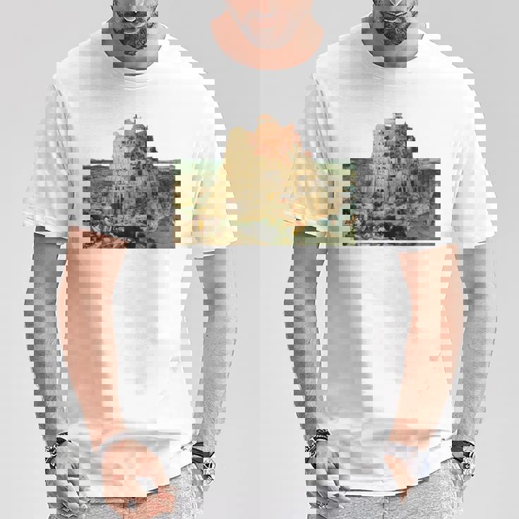 ピーテル・ブリューゲルによるバベルの塔 1563 長袖tシャツ Tシャツ 面白い贈り物