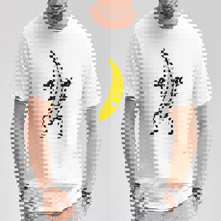 メンズ ファニースティックフィギュア フィットネス バナナダンベル トレーニング Tシャツ 面白い贈り物