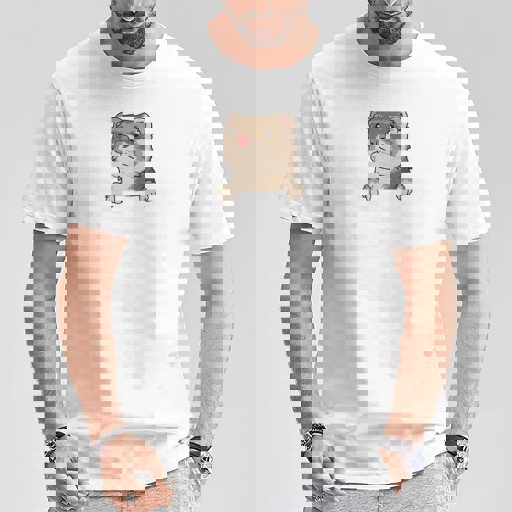 フェレット・イン・ア・ポケット ペット ファニー フェレット 長袖tシャツ Tシャツ 面白い贈り物