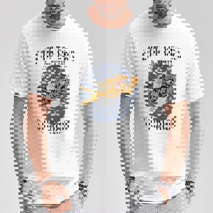 フライングタイガーの第二次世界大戦 インシグニア ビンテージ 第二次世界大戦 航空隊 Tシャツ 面白い贈り物