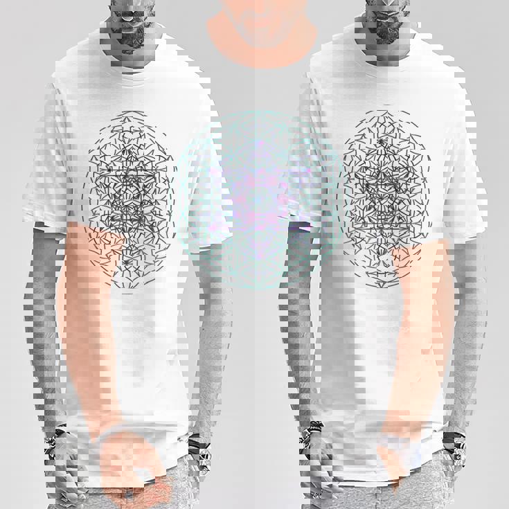 フラワーオブライフ メタトロンキューブ1シンボルtシャツ Tシャツ 面白い贈り物