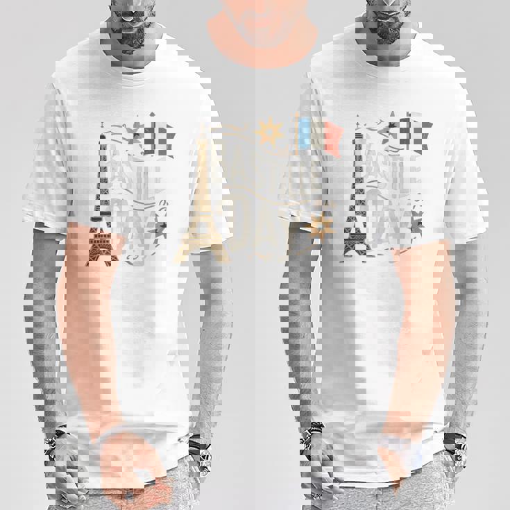 フランスの国旗 ヴィンテージ バスティーユの日 2019 パリ 1789 フランス 長袖tシャツ Tシャツ 面白い贈り物