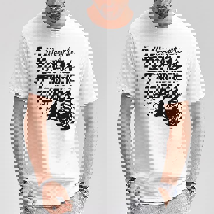 フレンチホルン ダブルホルン Tシャツ 面白い贈り物