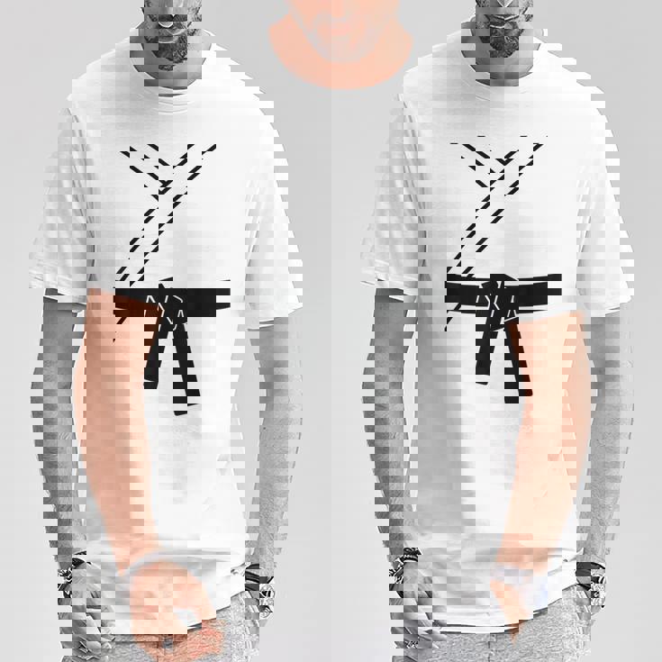 ブラックベルトコスチューム 空手着 柔道 テコンドー カンフー 武道 Tシャツ 面白い贈り物