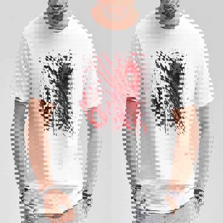 ブラッドシャツ ブラッディスプラッター ハロウィン 血 ステンド グラフィック Tシャツ 面白い贈り物