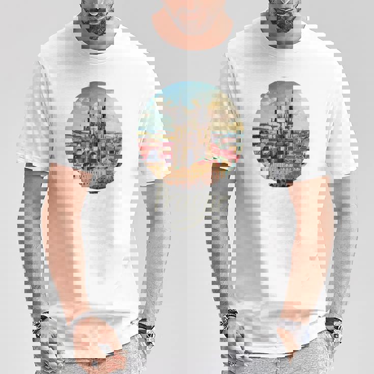 プラハ チェコ共和国 お土産 プラハ 長袖tシャツ Tシャツ 面白い贈り物