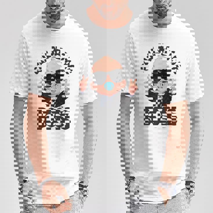 ベイビー・ボス「コール・ミー・ボス」ライク・ア・ボス・キッズ Tシャツ 面白い贈り物