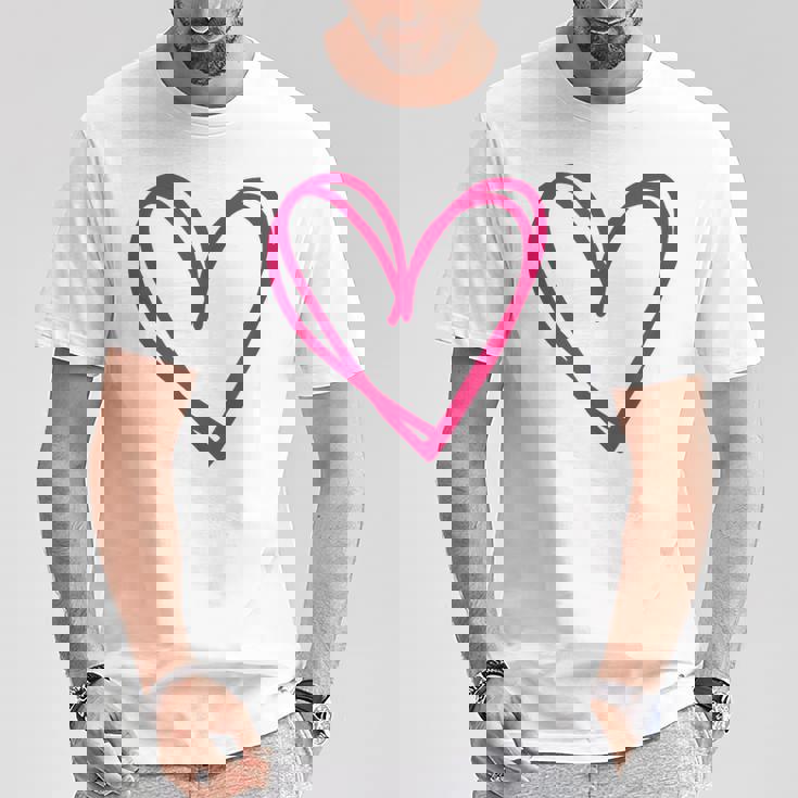 ホットピンクハート Tシャツ 面白い贈り物