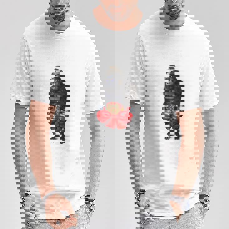 ボクシング チャンピオン ゴリラ ボクサーファイター Tシャツ 面白い贈り物