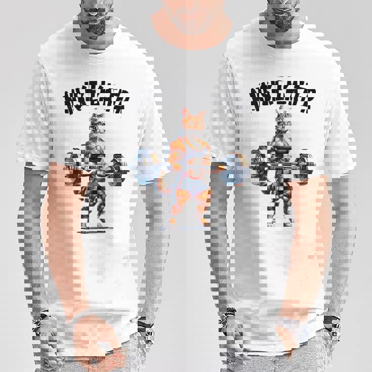 ボディービルダーのためのベアバーベルデザイン ボディービル Tシャツ 面白い贈り物