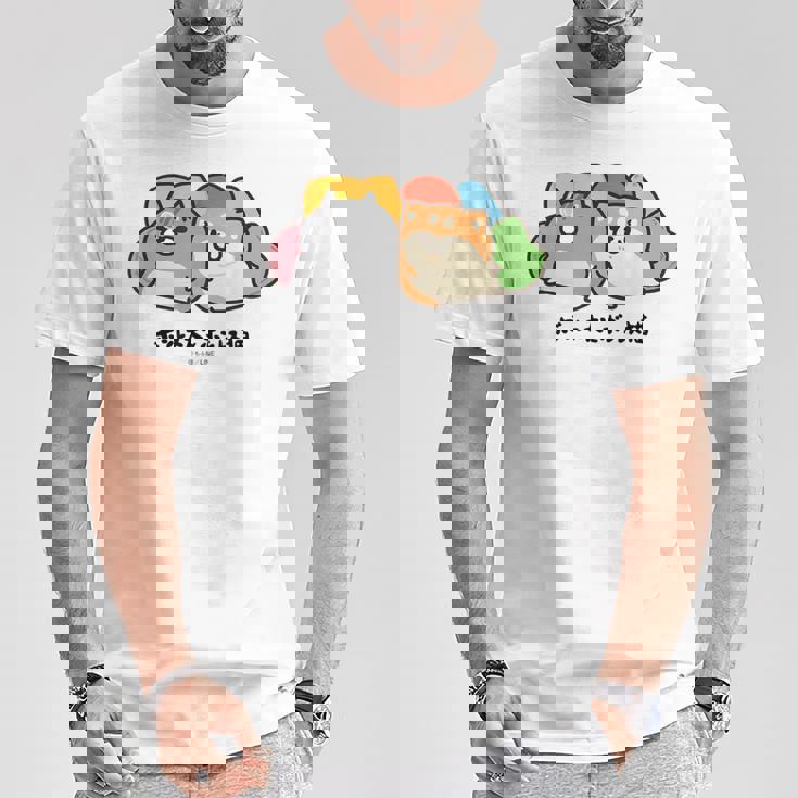 ボンレス犬とボンレス猫 のんびり Tシャツ 面白い贈り物