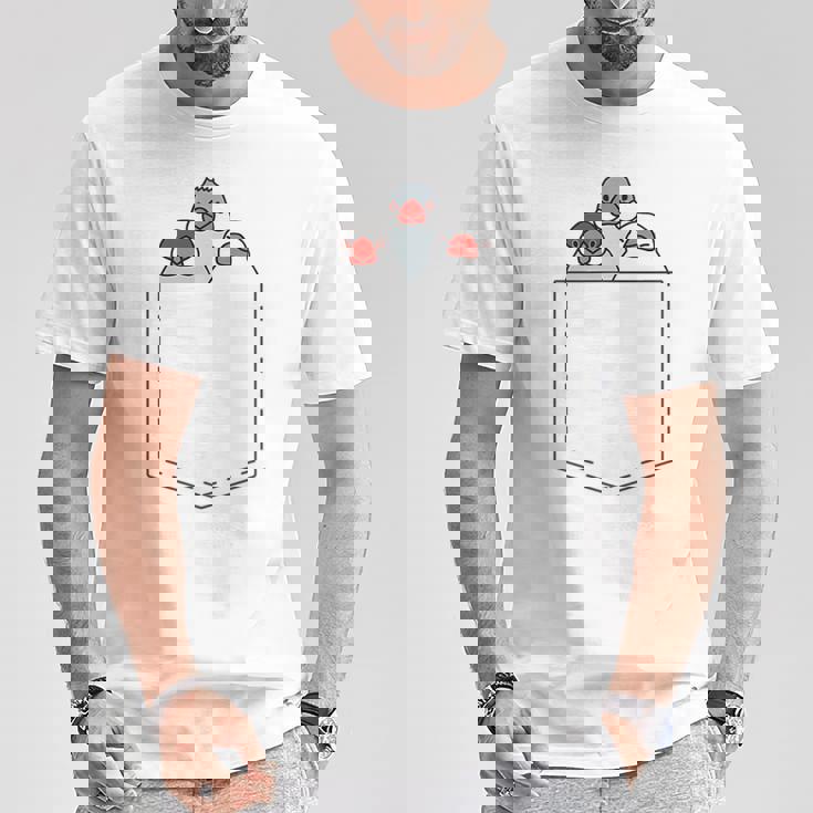 ポケット文鳥 白文鳥 ノーマル文鳥 桜文鳥 並文鳥 シナモン文鳥 文鳥の飼い主 文鳥好き かわいい 文鳥 Tシャツ 面白い贈り物