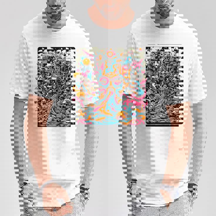 ポップシュールレアリズムローブロウアート 長袖tシャツ Tシャツ 面白い贈り物