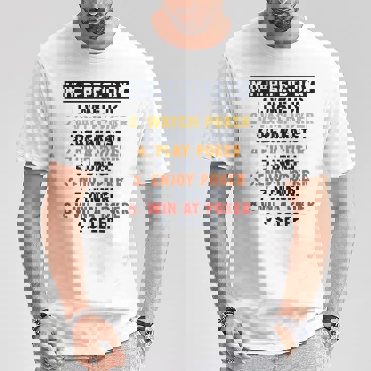 ポーカー パーフェクトデイ ポーカーハンド テキサスホールデムプレーヤー ポーカー Tシャツ 面白い贈り物