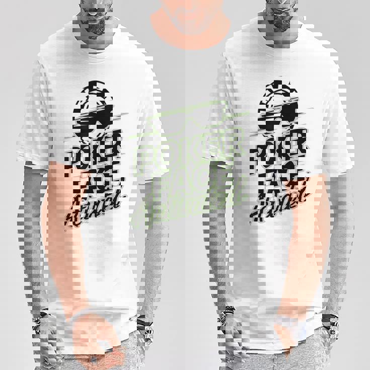 ポーカーフェイス活性化テキサスホールデムポーカーカード愛好家。 Tシャツ 面白い贈り物